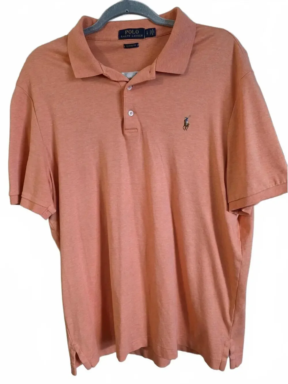 Polo Ralph Lauren Classic Fit Orange Polo Shirt Size LG